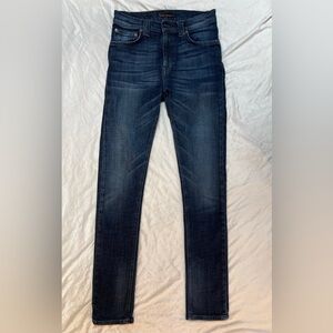 Nudie Jeans 30/32 Navy Denim Jeans, High Kai Skinny